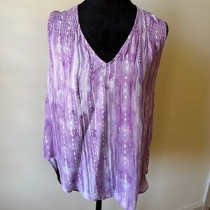 Bella Dahl - Never Worn - V Neck Smocked Shoulder Sleeveless Top